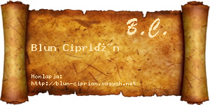 Blun Ciprián névjegykártya